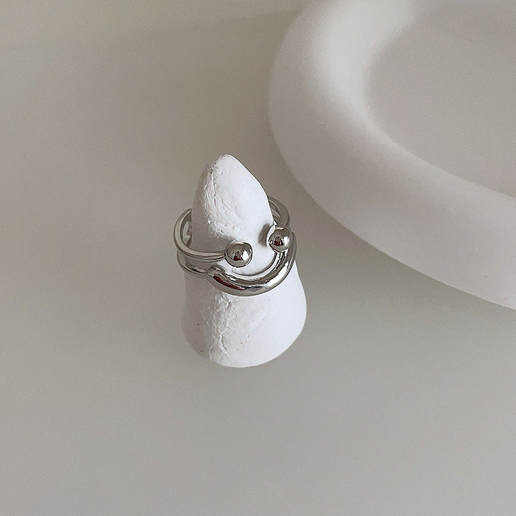 Silver Smile Adjustable Ring